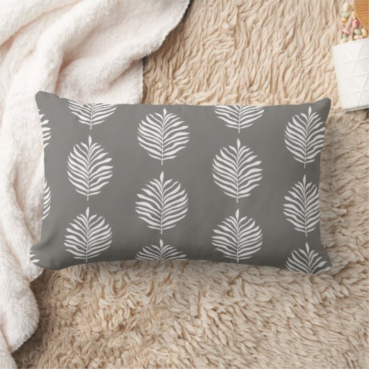 Coastal Palm Leaf Pattern Foghorn Throw Pillow ランバークッション (ブランケット)