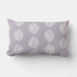 Coastal Palm Leaf Pattern Misty Lilac Throw Pillow ランバークッション