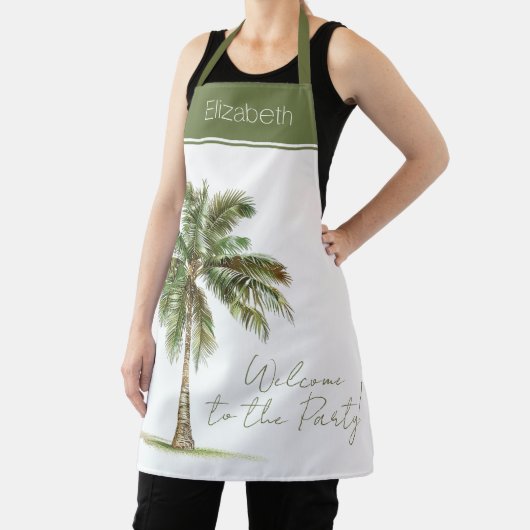Coastal Palm Tree Personalized エプロン (インサイチュ)