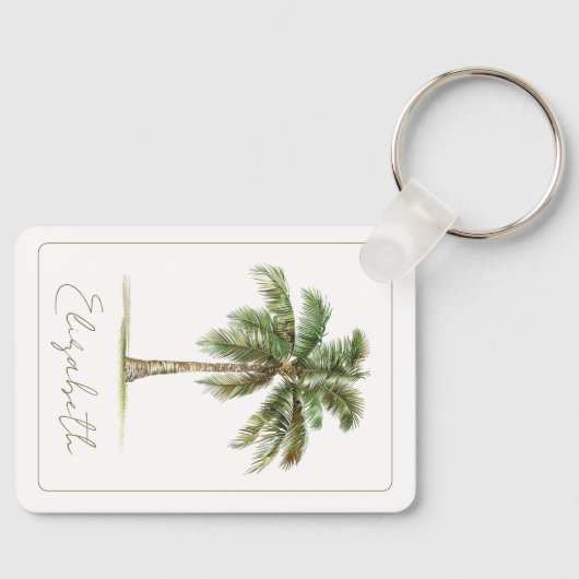 Coastal Palm Tree Personalized キーホルダー (正面)