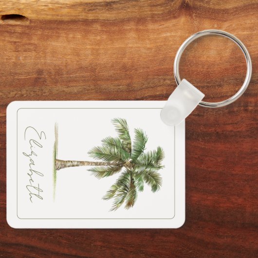 Coastal Palm Tree Personalized キーホルダー (正面)