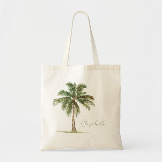 Coastal Palm Tree Personalized トートバッグ (正面)