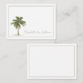 Coastal Palm Tree Personalized ノートカード (正面/裏面)