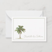 Coastal Palm Tree Personalized ノートカード (正面)