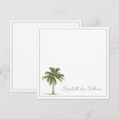Coastal Palm Tree Personalized ノートカード (正面/裏面)