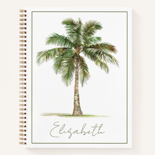 Coastal Palm Tree Personalized ノートブック (正面)
