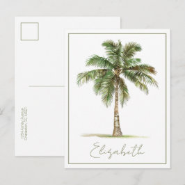 Coastal Palm Tree Personalized ポストカード