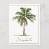 Coastal Palm Tree Personalized ポストカード (正面)