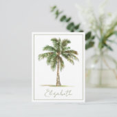 Coastal Palm Tree Personalized ポストカード (スタンド正面)