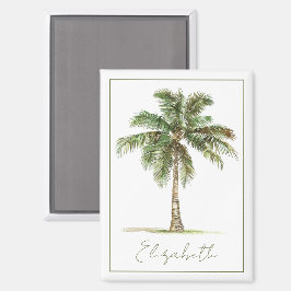 Coastal Palm Tree Personalized マグネット