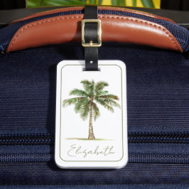 Coastal Palm Tree Personalized ラゲッジタグ