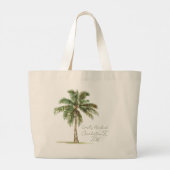 Coastal Palm Tree Personalized ラージトートバッグ (裏面)