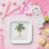 Coastal Palm Tree Personalized Party ペーパープレート (パーティー)