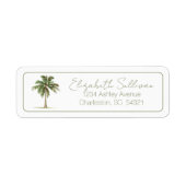 Coastal Palm Tree Personalized Return Address ラベル (正面)