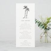 Coastal Palm Tree Sketchのメニュ結婚ーカード 招待状 (スタンド正面)