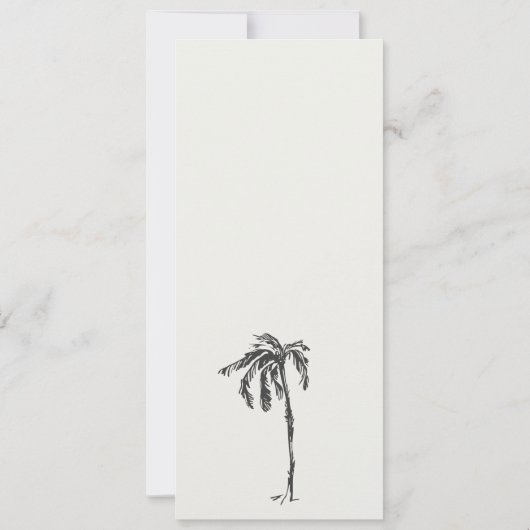 Coastal Palm Tree Sketchのメニュ結婚ーカード 招待状 (裏面)