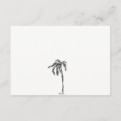 Coastal Palm Tree Sketch結婚のQRコードRSVP エンクロージャーカード (裏面)