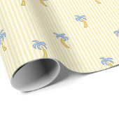 Coastal Palm Tree & Stripes Mediterranean Yellow ラッピングペーパー (ロールコーナー)
