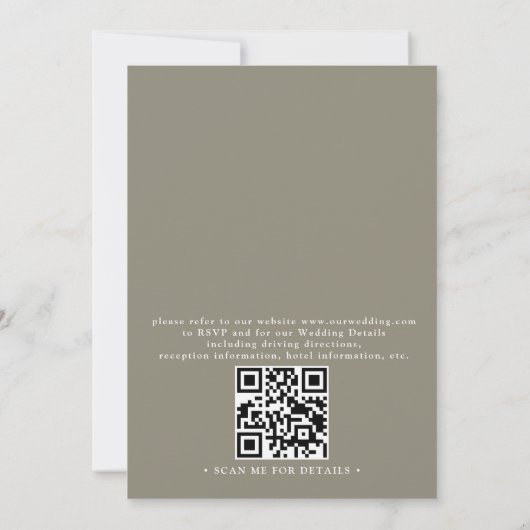 Coastal Palm Trees Beach Modern QR Code Wedding 招待状 (裏面)