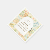 Coastal Pastel Animals Baby Shower スタンダードカクテルナプキン (角)