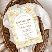 Coastal Pastel Animals Baby Shower 招待状