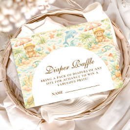 Coastal Pastel Animals Diapper Raffle エンクロージャーカード