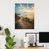 Coastal Path Sunset Light Landscape Beach Art ポスター (ホームオフィス)