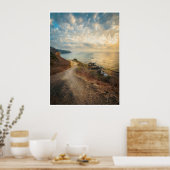 Coastal Path Sunset Light Landscape Beach Art ポスター (キッチン)
