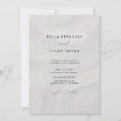 Coastal Pearly Sands Beach Ocean Elegant Wedding 招待状 (正面)