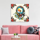 Coastal Pelicans on Marina Pier Canvas Wall Art... キャンバスプリント (インサイチュ (リビング))