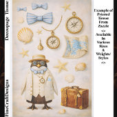 Coastal Penguin Mini Elements Set FG6 Decoupage 薄葉紙