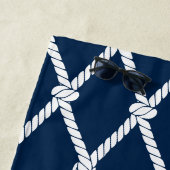 Coastal Preppy Nautical Monogram  – Navy & Lime ビーチタオル (インサイチュ)