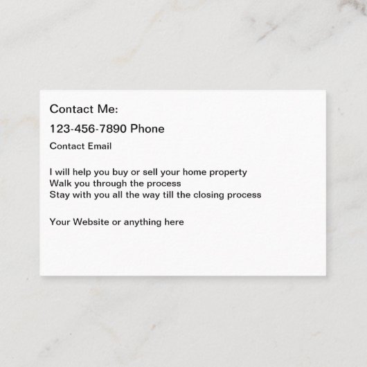 Coastal Real Estate Theme Business Cards 名刺 (裏面)