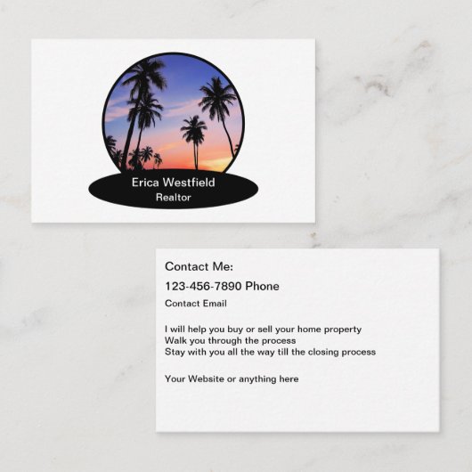 Coastal Real Estate Theme Business Cards 名刺 (正面/裏面)
