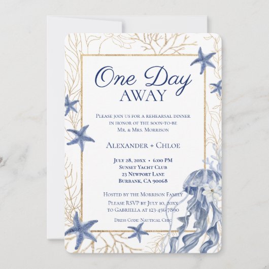 Coastal Rehearsal Dinner Invitation 招待状 (正面)