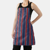 Coastal Resort Awning Stripe Kitchen Navy Red エプロン (インサイチュ)