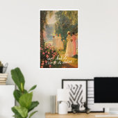 Coastal Rococo Art Print Rose Garden, Lanterns ポスター (ホームオフィス)