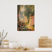 Coastal Rococo Art Print Rose Garden, Lanterns ポスター (キッチン)