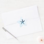Coastal Romance Blue Watercolor Starfish Wedding  星シール (封筒)