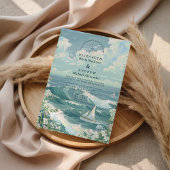 Coastal Sailboat Ocean Wedding 招待状