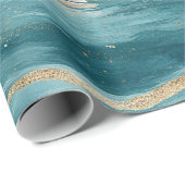 Coastal Sailboat Waves Nautical Pattern (3) ラッピングペーパー (ロールコーナー)