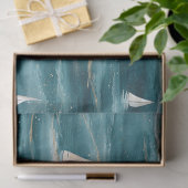 Coastal Sailboat Waves Nautical Pattern (3) 薄葉紙 (ギフト)