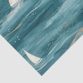 Coastal Sailboat Waves Nautical Pattern (3) 薄葉紙 (詳細)