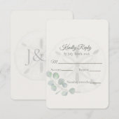 Coastal Sand Dollar Watercolor 出欠カード (正面/裏面)