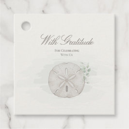 Coastal Sand Dollar Wedding Favor Tag フェイバータグ