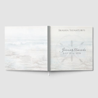 Coastal Sand Dollar Wedding Signature Book ゲストブック