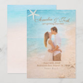 Coastal Sand & Sea Starfish wedding invitation 招待状 (正面/裏面)