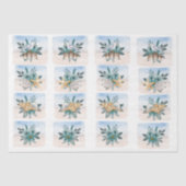 Coastal Sandpipers Flowers Shells Decoupage Paper 薄葉紙 (正面)