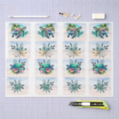 Coastal Sea Turtles Flowers Seashells Decoupage  薄葉紙 (クラフト)