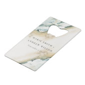 Coastal Sea Waves Sand Beach Nautical Wedding クレジットカード栓抜き (裏面アングル)